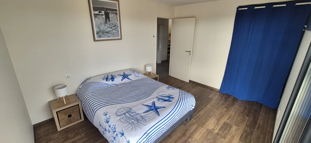 Maison 1 · Vue mer et grande terrasse — Chambre double